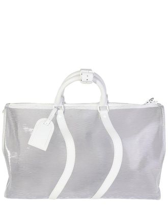 Louis Vuitton White Pvc Epi Wavy Keepall Bandouli&egrave;re 50 (Authentic Pre-Loved)