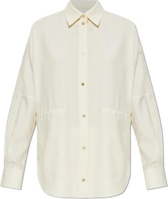 Moncler Tuniek met verstelbare taillekoorden - Dames - Overhemden - Beige - S - Wol - Overhemden