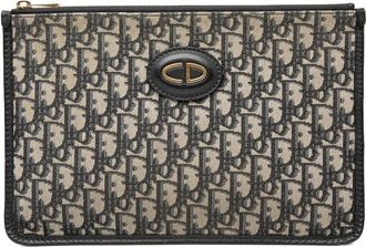 Dior Pre-owned Clutches, female, Blue, Size: ONE SIZE Pre-owned Printed Zip Pouch