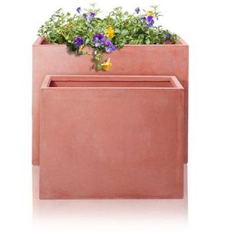 PRIMROSE 76cm Terracotta Fibre Tall Trough Planter