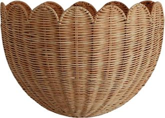 OEM Cesta R&uacute;stica De Pared De Mimbre, Ideal Para Decorar Salas De Estar, Habitaciones De Invitados, Juguetes Y Otros Objetos Decorativos. Cesta De Flores 