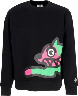 Icecream Zwarte Running Dog Sweatshirt Crewneck - Heren - Sweatshirts - Zwart - M - Katoen - Hoodies & sweatvesten
