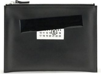 Maison Margiela Black Calf Leather Bos Taurus Clutch Womens Bag