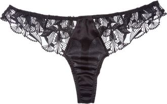 Kiki De Montparnasse Kiki de Montparnasse Eclore Lace Trim Silk-Blend Thong