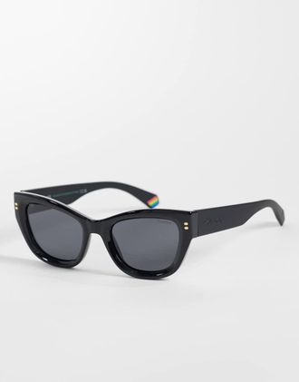 Polaroid Sunglasses Polaroid - Occhiali da sole cat-eye neri con lenti polarizzate grigie-Nero