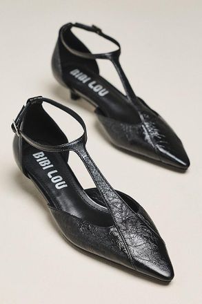 Bibi Lou Canna 35 Leather Ankle-Strap Kitten Heels