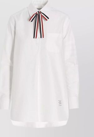 Thom Browne pussy bow cotton blouse