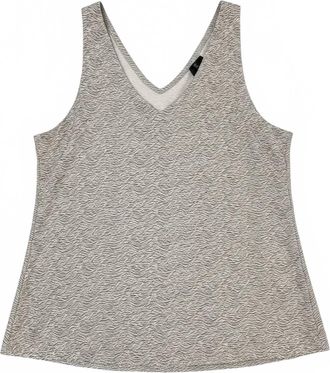 Eddie Bauer Womens Departure V-Neck Tank Top - Plus In Gray Zebra Stripe