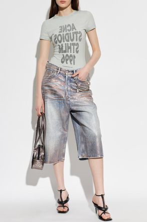 Acne Studios T-shirt With Print, Womens, Grey