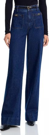 Paige Sasha High Rise Patch Pocket Wide Leg Jeans In Enfield