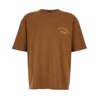 Dsquared2 T-Shirts, male, Brown, Size: XL Loose Fit