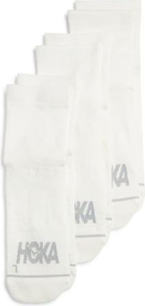 Hoka One One 3-Pack Running Quarter Socks in White /White /White at Nordstrom, Size Medium