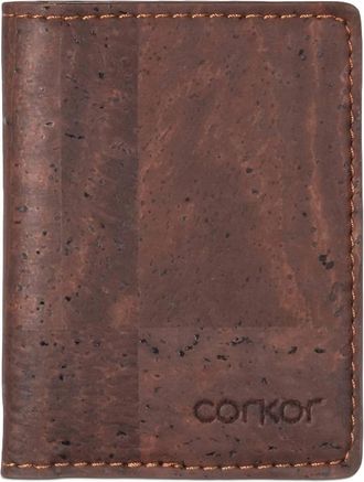 Corkor Mens Cork Minimalist Bi-Fold Wallet In Brown