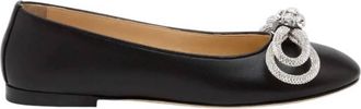 Mach & Mach Black Double Bow Flats, Brand Size 36.5 ( US Size 6.5 )