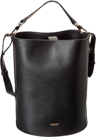 Burberry Logo Medium Leather Bucket Bag
