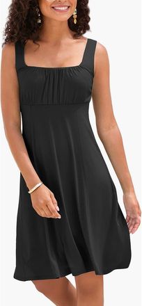 Lascana Womens Flare Tank Dress in Black at Nordstrom, Size 14