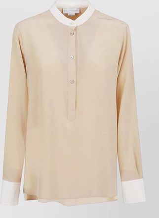 Stella McCartney contrast collar shirt long sleeve pleat