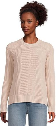 L.L.Bean Mariner Shaker Mixed-Stitch Sweater Crewneck Womens Sweatshirt Stone : XL, Cotton/Polyester