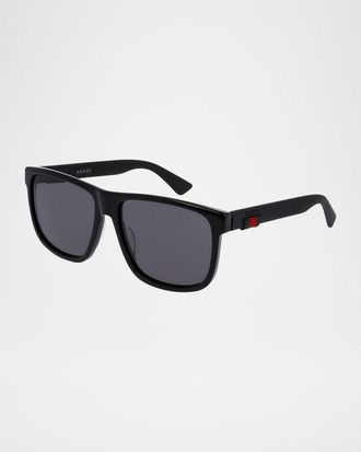 Gucci Square Acetate Sunglasses, Black