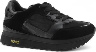 Liu Jo Maxi Wonder 91 - Dames - Sneakers - Zwart - 39 EU - Leer - Schoenen