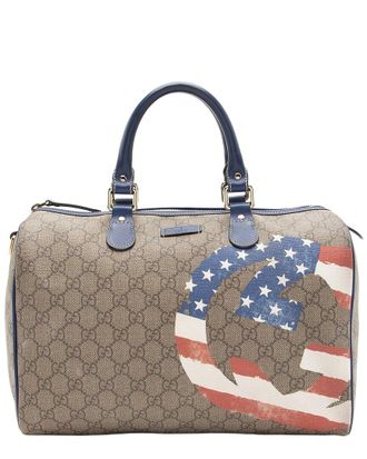 Gucci Limited Edition Gg Supreme Unicef America Flag Boston Bag (Authentic Pre-Loved)