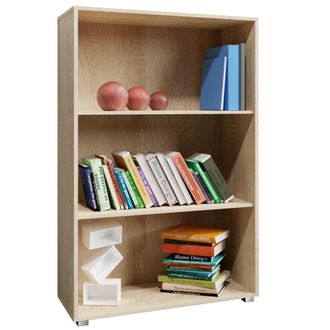 Deuba Casaria Estanter&iacute;a Libreria Biblioteca Vela Color Y Tama&ntilde;o A Escoger Mueble De Almacenaje Oficina Casa Con O Sin Puertas 3 Compartimentos Roble