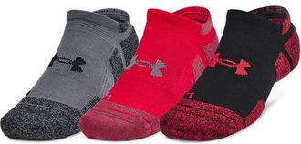 Under Armour Mens Perf Tech Pro 3pk No Show - Red/Castlerock/Castlerock Size XL