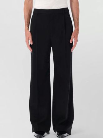 Saint Laurent wool mid-rise straight-leg trousers