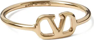 Valentino Garavani VLogo Signature ring - women - 18K Gold-Plated Stainless Steel - 15