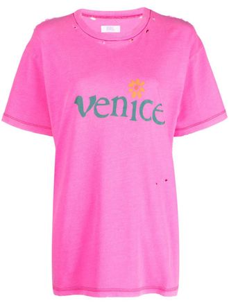 【ERL】 VeniceコットンアンドリネンTシャツ ERL T-shirts for Men | MR PORTER