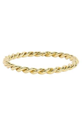 Zoe Lev Jewelry Twist Band Ring in Yellow Gold at Nordstrom, Size 7