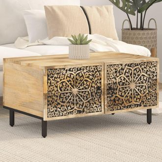 vidaXL Mesa De Centro De Madera Maciza De Pino 80x50x40 Cm Vidaxl