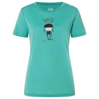 super.natural Wood Craftine Tee Merinoshirt f&uuml;r Damen | gr&uuml;n/ various