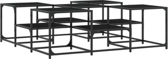 vidaXL Mesa de centro madera de ingeniería negro 121x121x40 cm Vidaxl