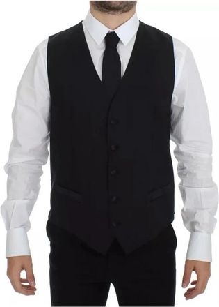 Dolce & Gabbana Wollen Blend Vest - Heren - Gillet - Zwart - M - Wol - Kostuums