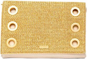 Hammitt Womens Montana Clutch Small Bag In Calla Lily White Raffia