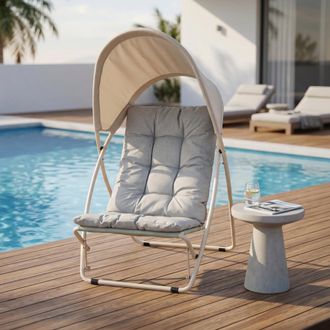 Happers Sill&oacute;n De Jard&iacute;n Y Exterior Plegable Gris &Uacute;nico