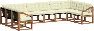 vidaXL Conjunto De Sof&aacute;s De Exterior 10 Uds. Natural Y Crema Vidaxl