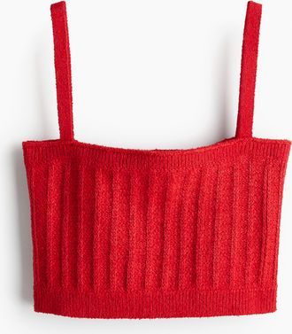 H&M Trägertop in Rippstrick - Red