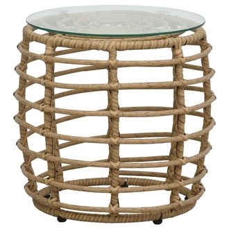 Berkfield Home 3 Piece Bistro Set Poly Rattan Oak in Light Brown