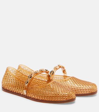 Ancient Greek Sandals Iro embellished fishnet ballet flats