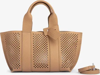 Pedro Garcia Crossbody tote bag in camel leather | mini perfed tote | FALL WINTER 2025