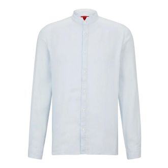 HUGO BOSS Klassiek overhemd met knopen - Heren - Casual Overhemden - Blauw - M - Katoen - Overhemden