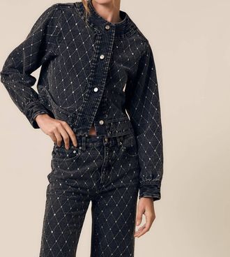 LE JEAN Diamond Stitch Jacket In Black