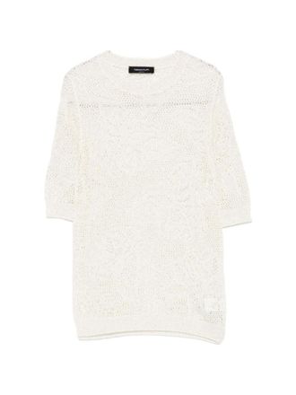 Fabiana Filippi White Knitted Round Neck T-Shirt