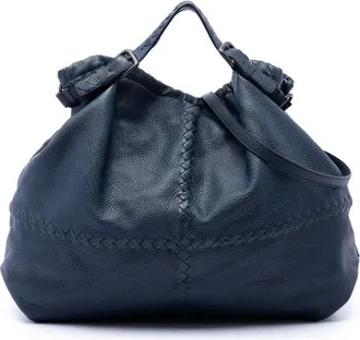 Bottega Veneta Pre-owned Bottega Veneta Intrecciato Trimmed Cervo Satchel Ladies SE0656T57QBAU4EW