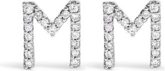 House of Brilliance 10K Gold 1/10 Cttw Diamond Initial A to Z Stud Earring