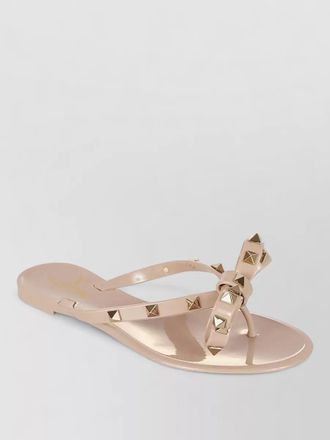 Valentino Garavani rockstud bow thong flat slide sandals