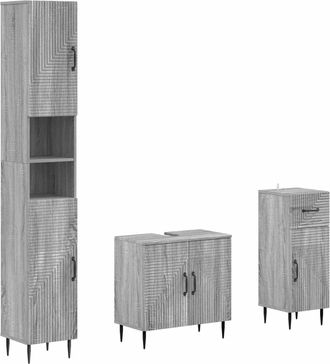 vidaXL Juego De Armarios De Ba&ntilde;o De 3 Piezas Haarlem Vidaxl