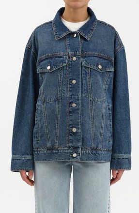 Daze Beau Denim Trucker Jacket in Vintage Blue at Nordstrom Rack, Size X-Large